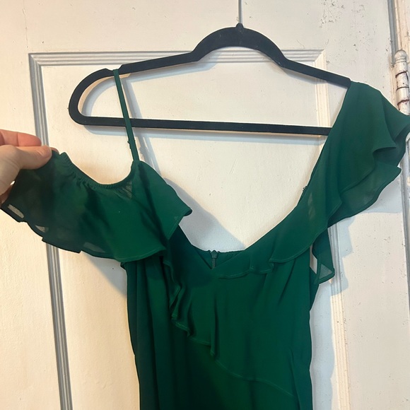 Reformation Adora Dress Sz 4 Forest Green - Picture 9 of 9